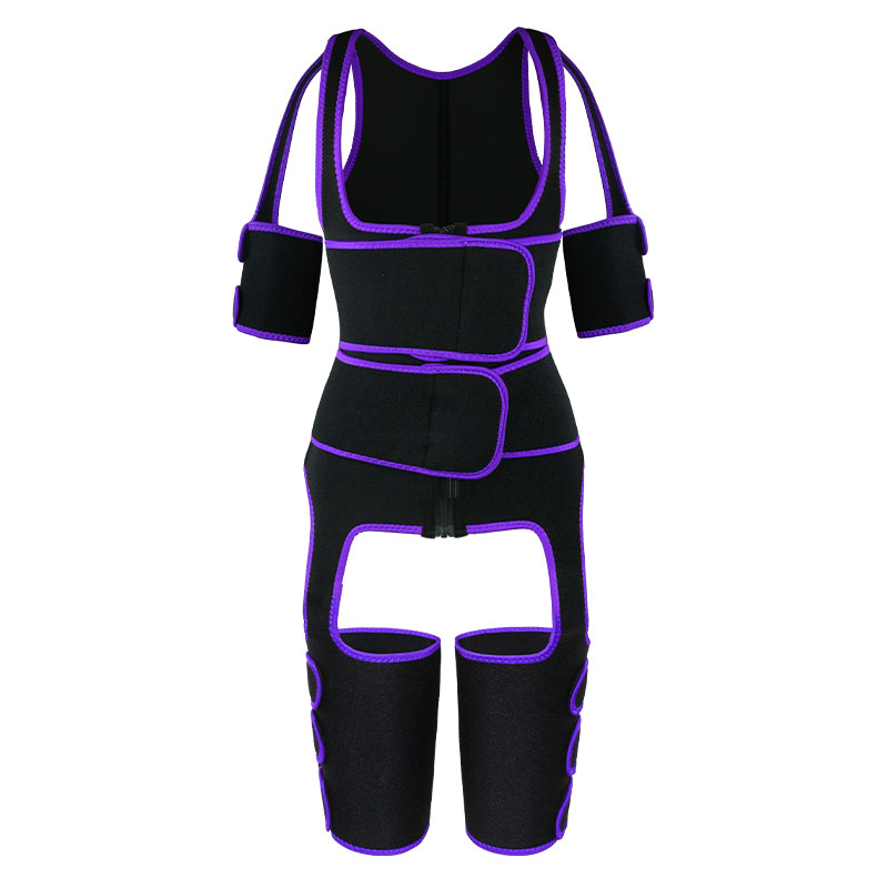 Purple Double StrapsThigh Shaper Vest With Arms Shaper MHW100051PU