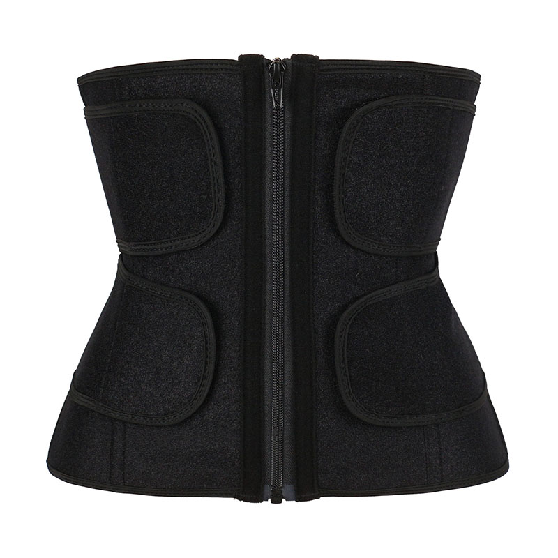 Double Straps OK Fabric Waist Trainer With YKK Zipper MHW100088