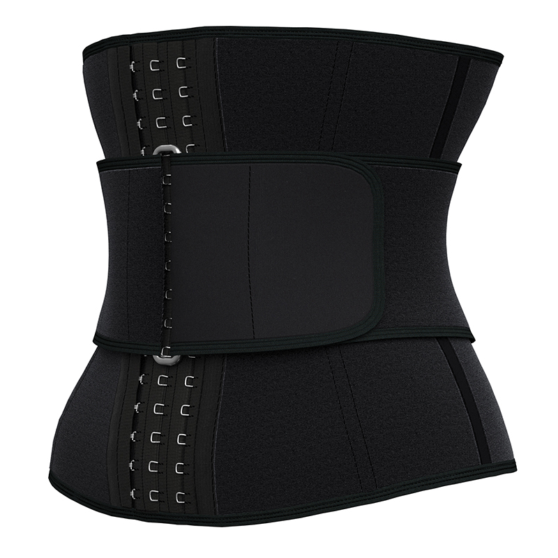 9 steel bones detachable square buckle and pulley hook waist trainer