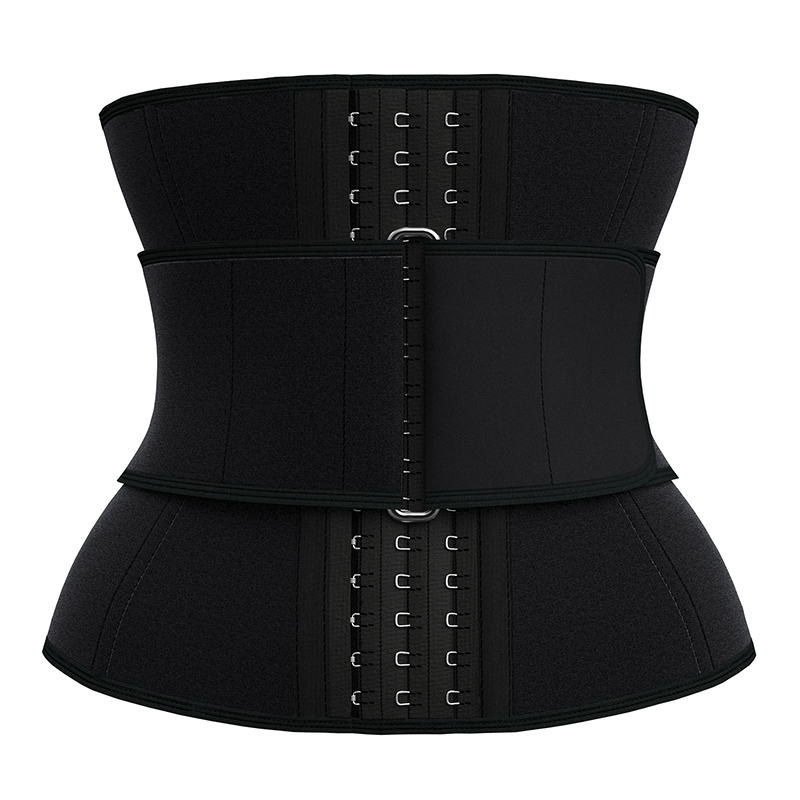 9 steel bones detachable square buckle and pulley hook waist trainer
