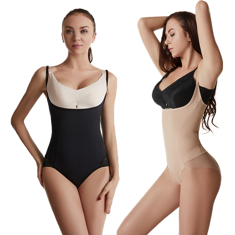 Black Ice Silk Corset Body Shaping Onesie for Postpartum Women MT000096B
