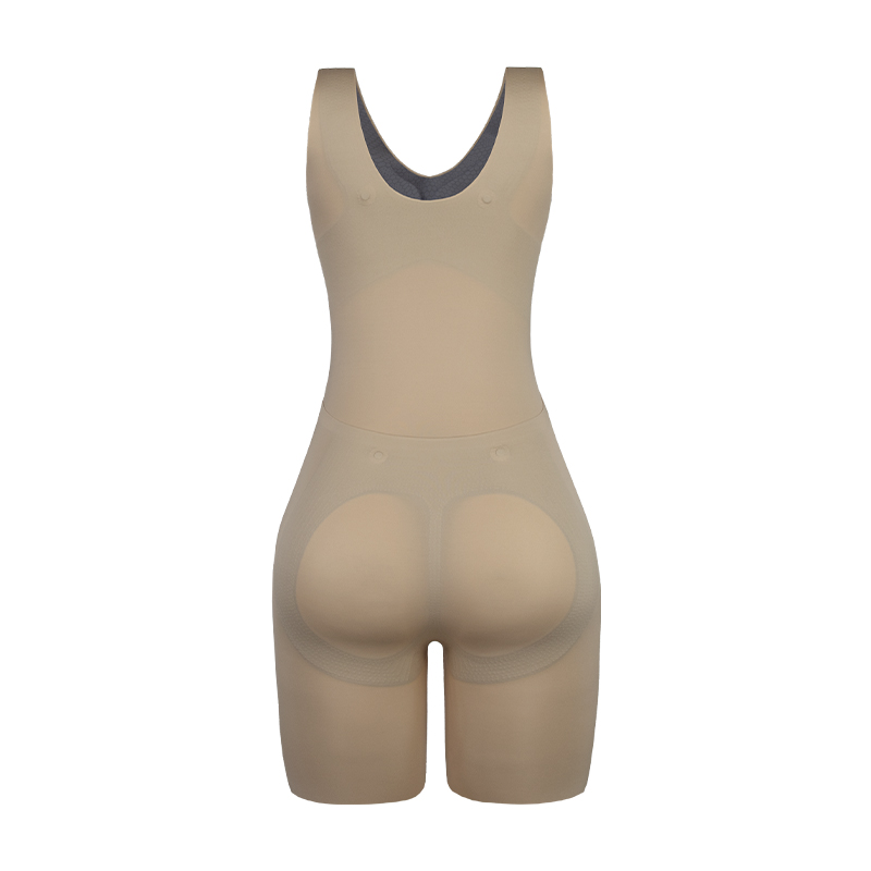 	Nude One-piece body contouring tummy girdle with chest pad MT000158N